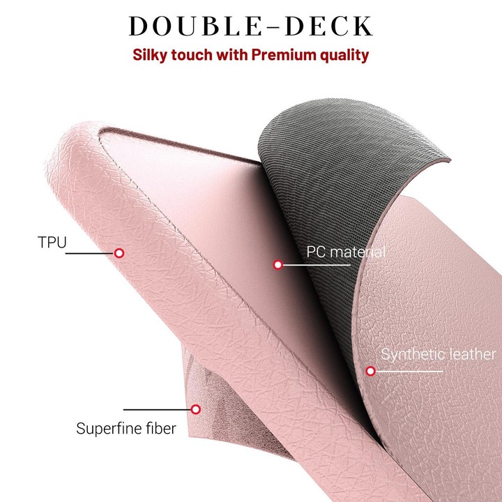 For MacBook Air 13.6 inch A3113 / A3240 Business Pro Magnetic Holder Laptop Protective Case(Pink)