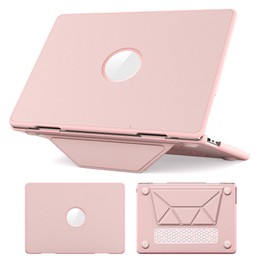 For MacBook Air 13.6 inch A3113 / A3240 Business Pro Magnetic Holder Laptop Protective Case(Pink)