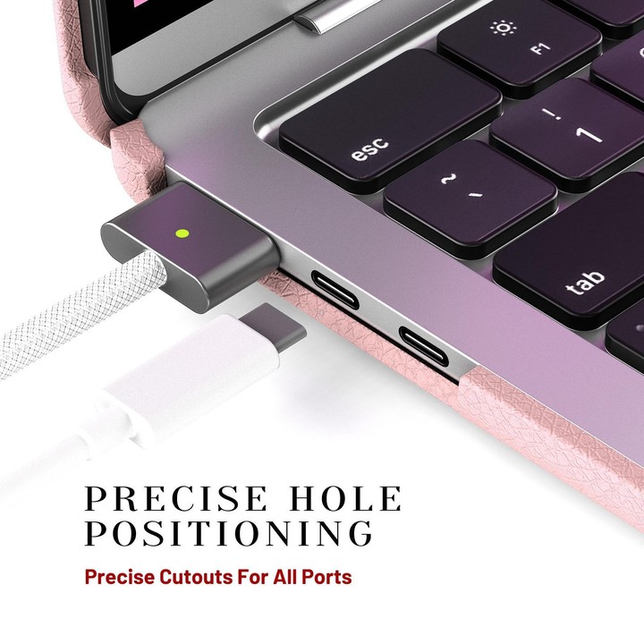 For MacBook Air 13.6 inch A3113 / A3240 Business Pro Magnetic Holder Laptop Protective Case(Pink)
