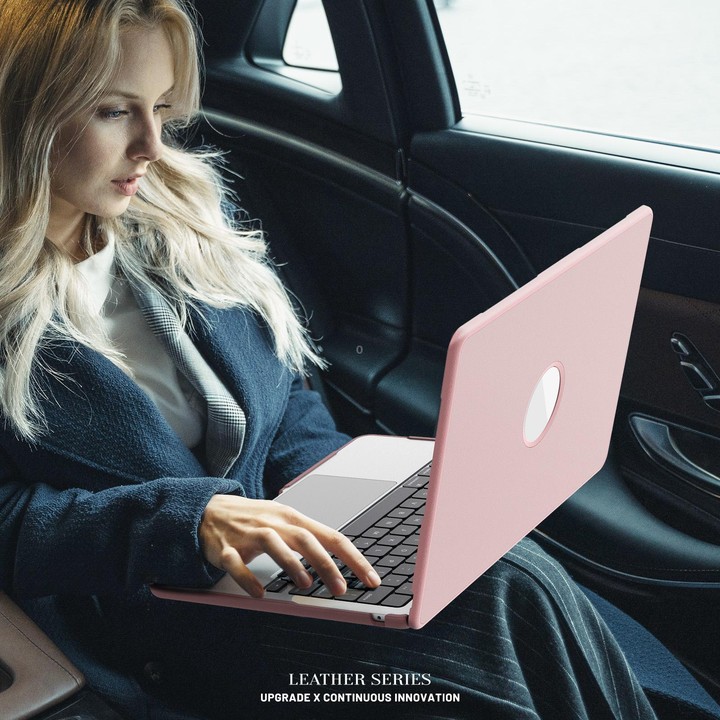 For MacBook Air 13.6 inch A3113 / A3240 Business Pro Magnetic Holder Laptop Protective Case(Pink)