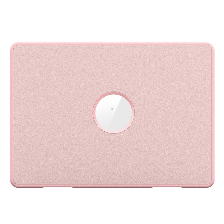 For MacBook Air 13.6 inch A3113 / A3240 Business Pro Magnetic Holder Laptop Protective Case(Pink)