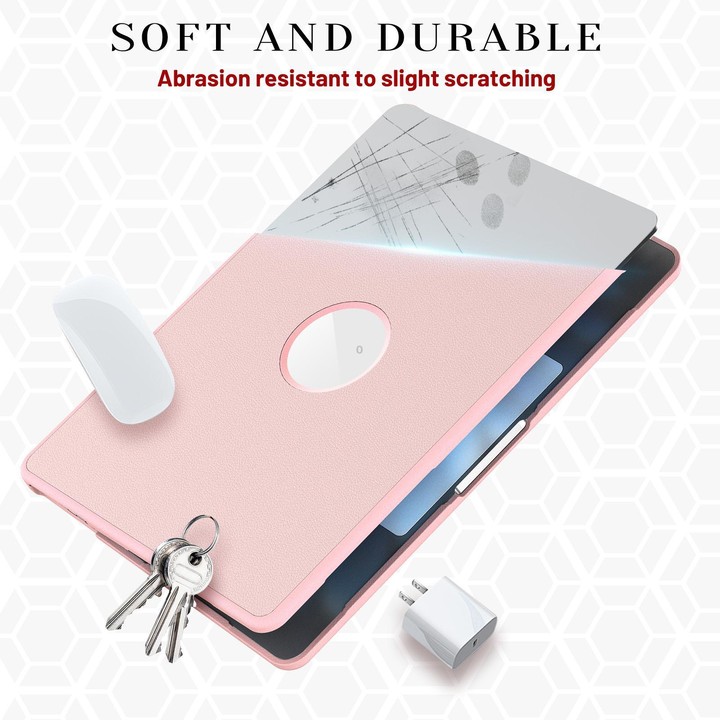 For MacBook Air 13.6 inch A3113 / A3240 Business Pro Magnetic Holder Laptop Protective Case(Pink)