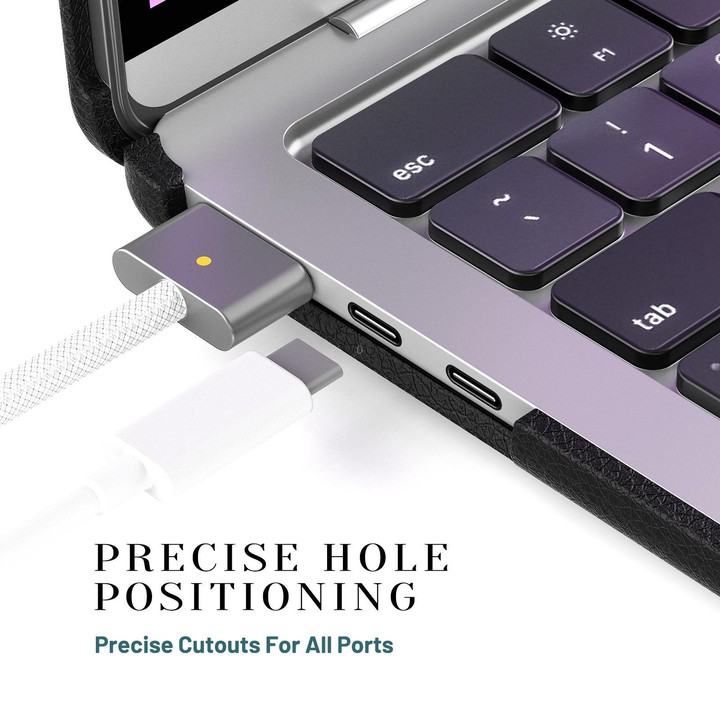 For MacBook Air 13.6 inch A3113 / A3240 Business Pro Magnetic Holder Laptop Protective Case(Black)