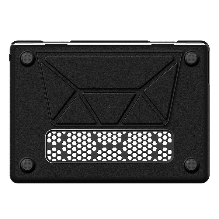 For MacBook Air 13.6 inch A3113 / A3240 Business Pro Magnetic Holder Laptop Protective Case(Black)