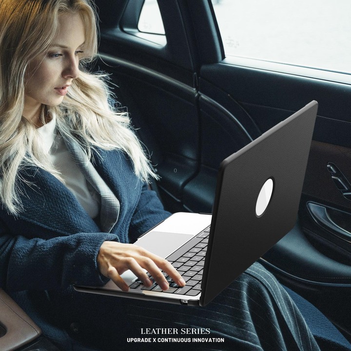 For MacBook Air 13.6 inch A3113 / A3240 Business Pro Magnetic Holder Laptop Protective Case(Black)