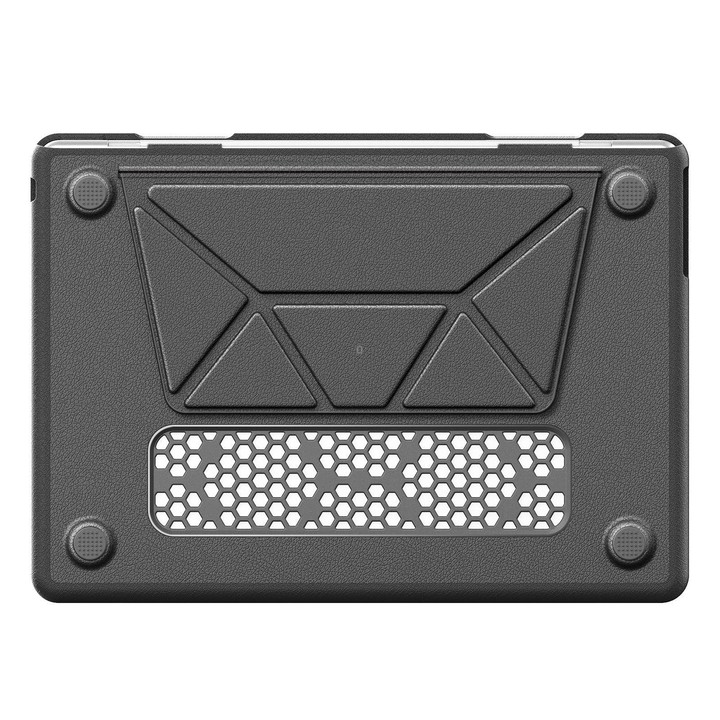 For MacBook Air 13.6 inch A3113 / A3240 Business Pro Magnetic Holder Laptop Protective Case(Grey)