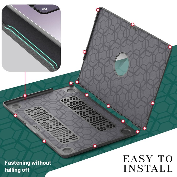 For MacBook Air 13.6 inch A3113 / A3240 Business Pro Magnetic Holder Laptop Protective Case(Grey)