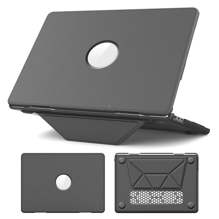 For MacBook Air 13.6 inch A3113 / A3240 Business Pro Magnetic Holder Laptop Protective Case(Grey)