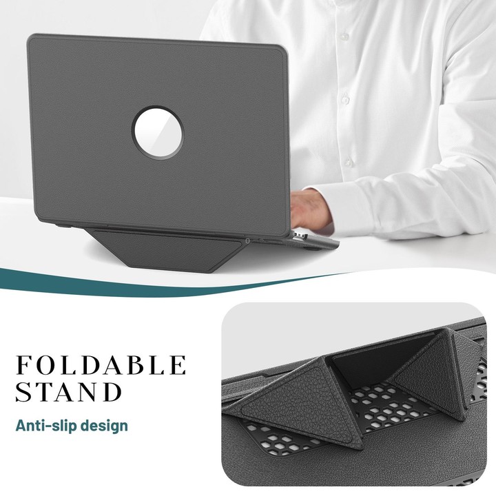 For MacBook Air 13.6 inch A3113 / A3240 Business Pro Magnetic Holder Laptop Protective Case(Grey)