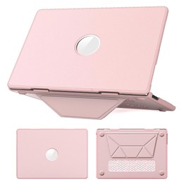 For MacBook Air 15.3 inch A3114 / A3241 Business Pro Magnetic Holder Laptop Protective Case(Pink)
