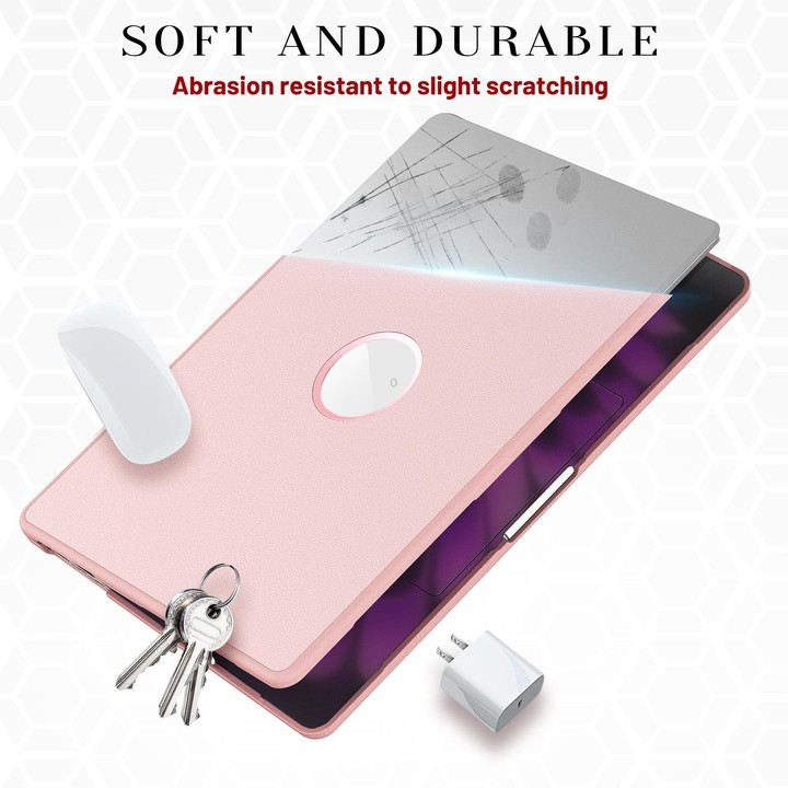For MacBook Air 15.3 inch A3114 / A3241 Business Pro Magnetic Holder Laptop Protective Case(Pink)