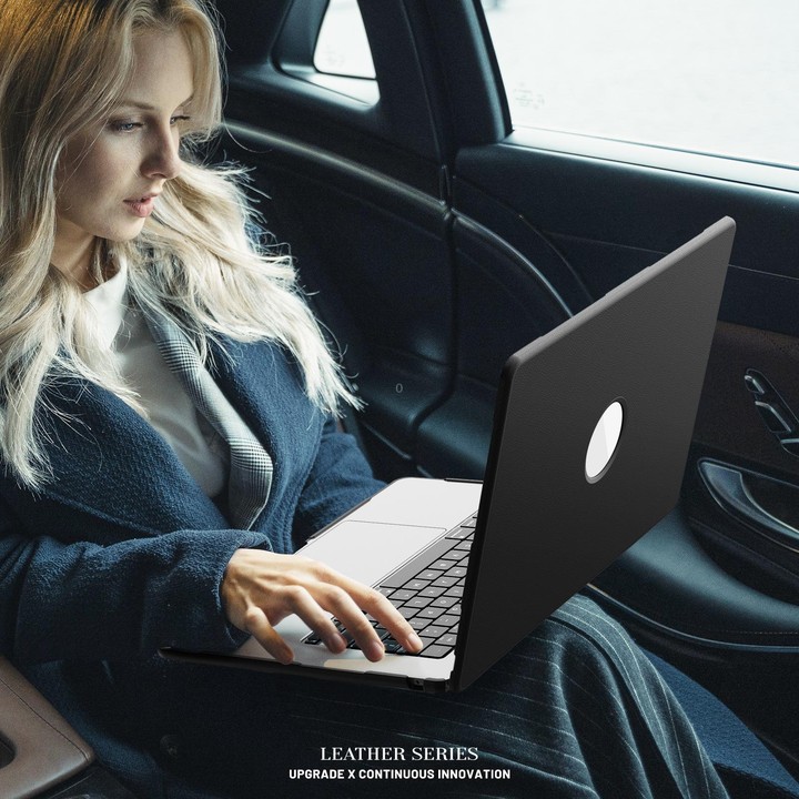 For MacBook Air 15.3 inch A3114 / A3241 Business Pro Magnetic Holder Laptop Protective Case(Black)