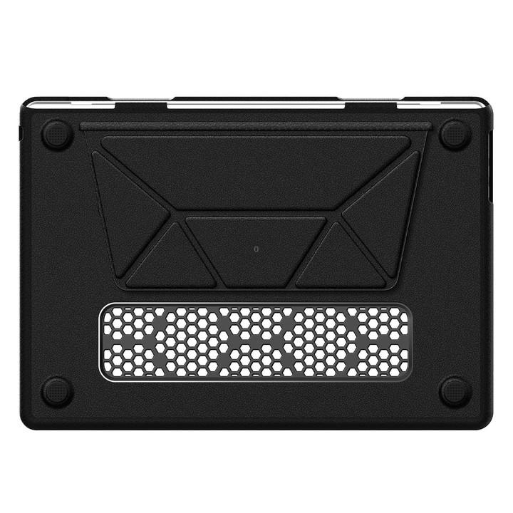 For MacBook Air 15.3 inch A3114 / A3241 Business Pro Magnetic Holder Laptop Protective Case(Black)