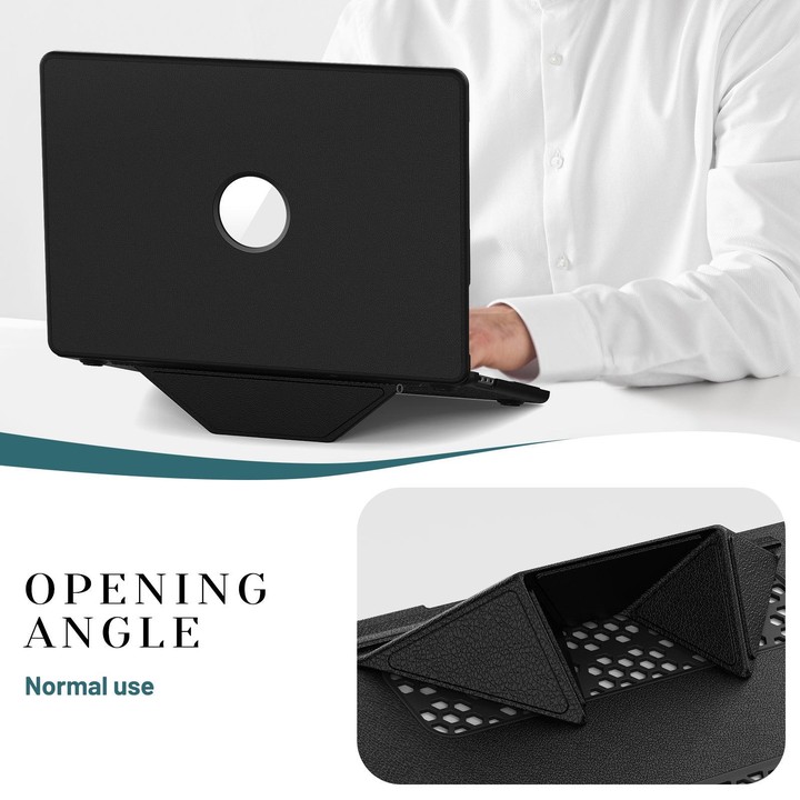 For MacBook Air 15.3 inch A3114 / A3241 Business Pro Magnetic Holder Laptop Protective Case(Black)