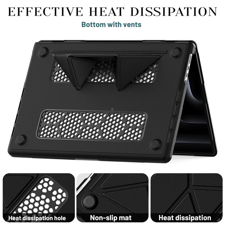 For MacBook Pro 16.2 inch A3403 / A3186 Business Pro Magnetic Holder Laptop Protective Case(Black)