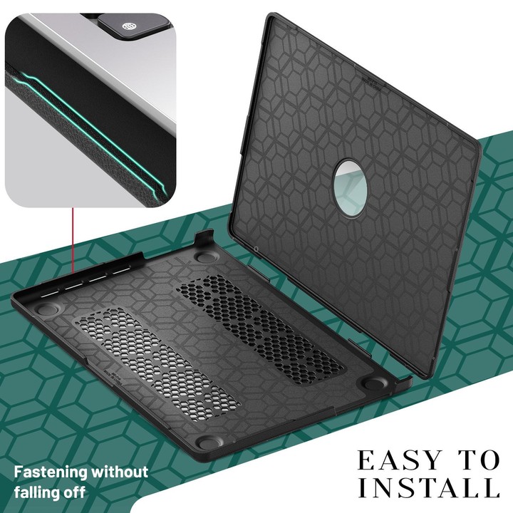 For MacBook Pro 16.2 inch A3403 / A3186 Business Pro Magnetic Holder Laptop Protective Case(Black)