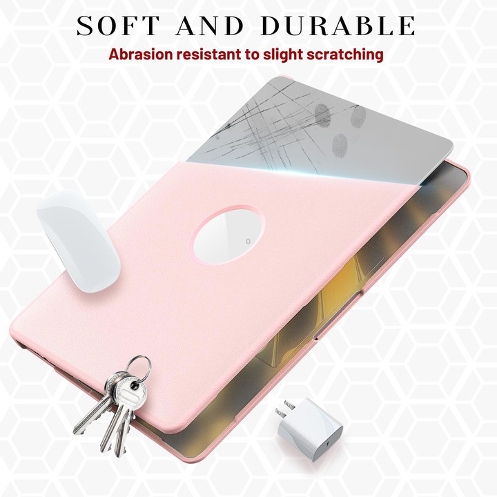 For MacBook Air 13.3 inch A2337 Business Pro Magnetic Holder Laptop Protective Case(Pink)