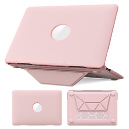 For MacBook Air 13.3 inch A2337 Business Pro Magnetic Holder Laptop Protective Case(Pink)