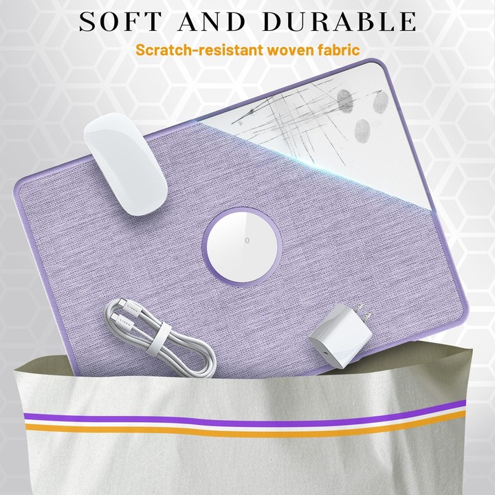 For MacBook Air 13.6 inch A3113 / A3240 Fabric Texture Pro Magnetic Holder Laptop Protective Case(Purple)