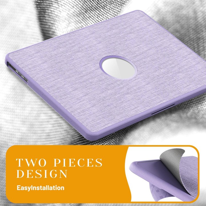 For MacBook Air 13.6 inch A3113 / A3240 Fabric Texture Pro Magnetic Holder Laptop Protective Case(Purple)