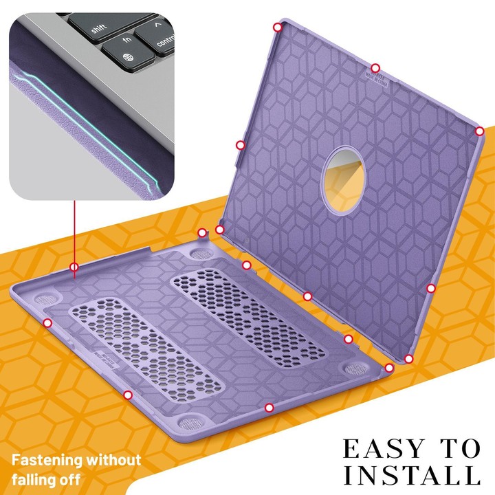 For MacBook Air 13.6 inch A3113 / A3240 Fabric Texture Pro Magnetic Holder Laptop Protective Case(Purple)