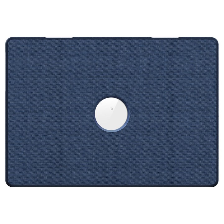 For MacBook Air 15.3 inch A3114 / A3241 Fabric Texture Pro Magnetic Holder Laptop Protective Case(Navy Blue)