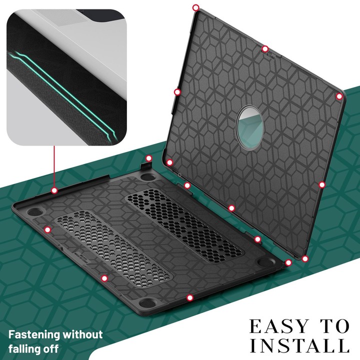 For MacBook Air 15.3 inch A3114 / A3241 Fabric Texture Pro Magnetic Holder Laptop Protective Case(Black)