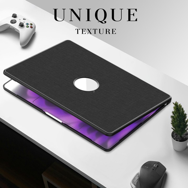 For MacBook Air 15.3 inch A3114 / A3241 Fabric Texture Pro Magnetic Holder Laptop Protective Case(Black)