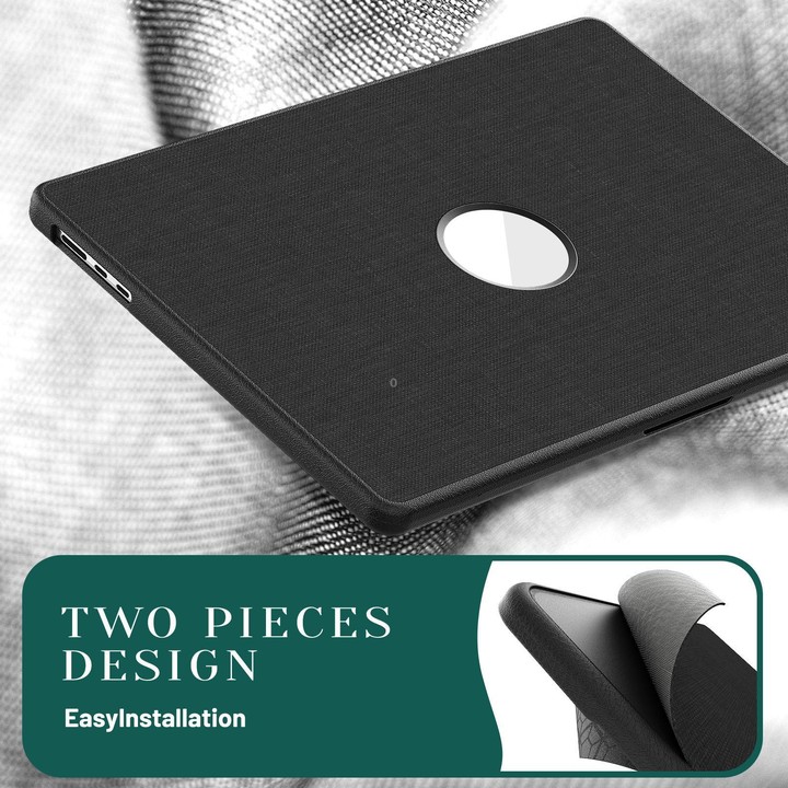 For MacBook Air 15.3 inch A3114 / A3241 Fabric Texture Pro Magnetic Holder Laptop Protective Case(Black)