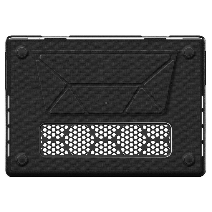 For MacBook Pro 16.2 inch A3403 / A3186 Fabric Texture Pro Magnetic Holder Laptop Protective Case(Black)