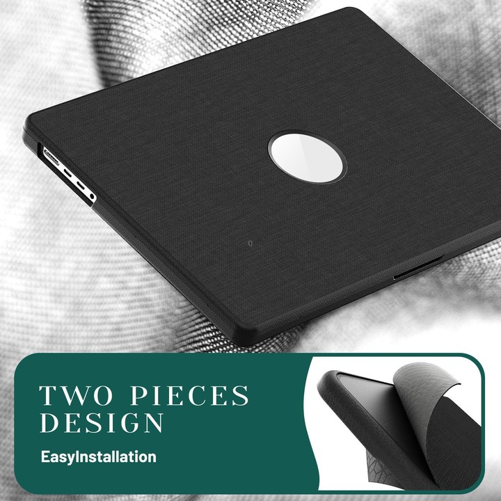 For MacBook Pro 16.2 inch A3403 / A3186 Fabric Texture Pro Magnetic Holder Laptop Protective Case(Black)