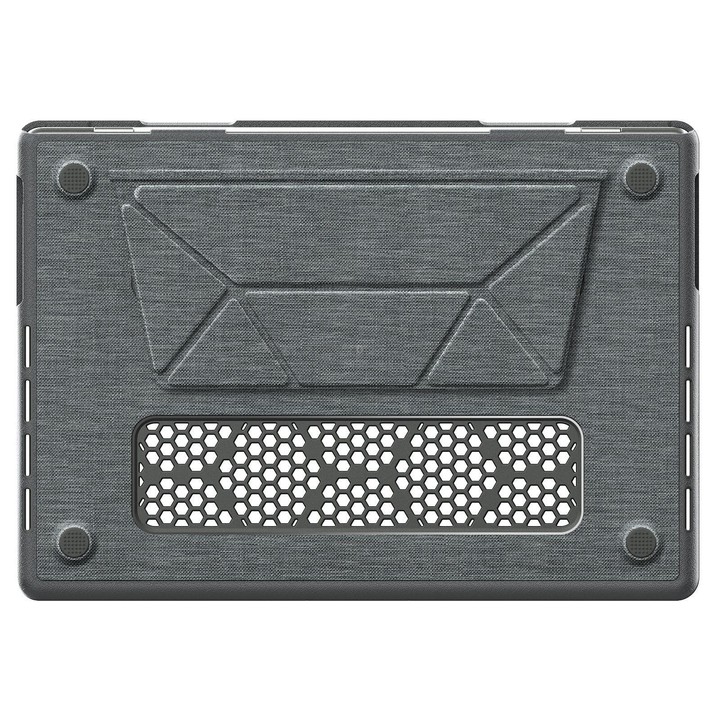 For MacBook Pro 16.2 inch A3403 / A3186 Fabric Texture Pro Magnetic Holder Laptop Protective Case(Grey)