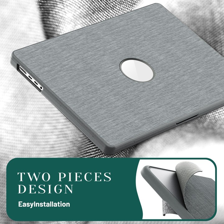 For MacBook Pro 16.2 inch A3403 / A3186 Fabric Texture Pro Magnetic Holder Laptop Protective Case(Grey)