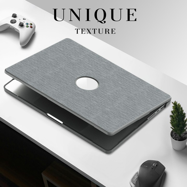 For MacBook Pro 16.2 inch A3403 / A3186 Fabric Texture Pro Magnetic Holder Laptop Protective Case(Grey)