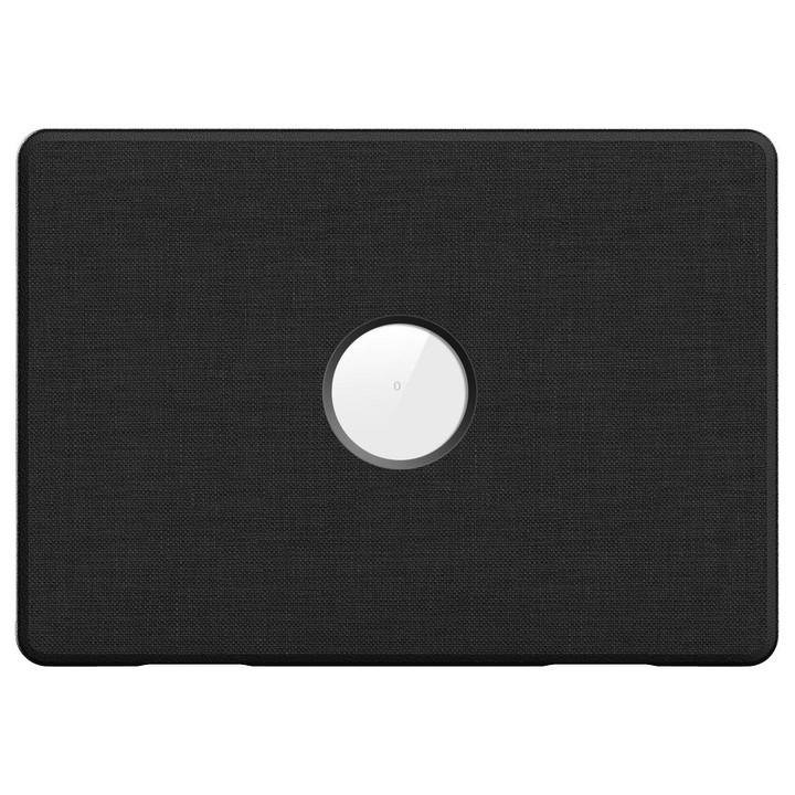 For MacBook Air 13.3 inch A2337 Fabric Texture Pro Magnetic Holder Laptop Protective Case(Black)