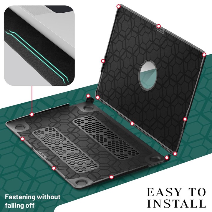 For MacBook Air 13.3 inch A2337 Fabric Texture Pro Magnetic Holder Laptop Protective Case(Black)