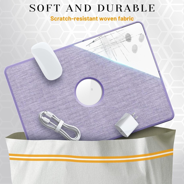 For MacBook Air 13.3 inch A2337 Fabric Texture Pro Magnetic Holder Laptop Protective Case(Purple)