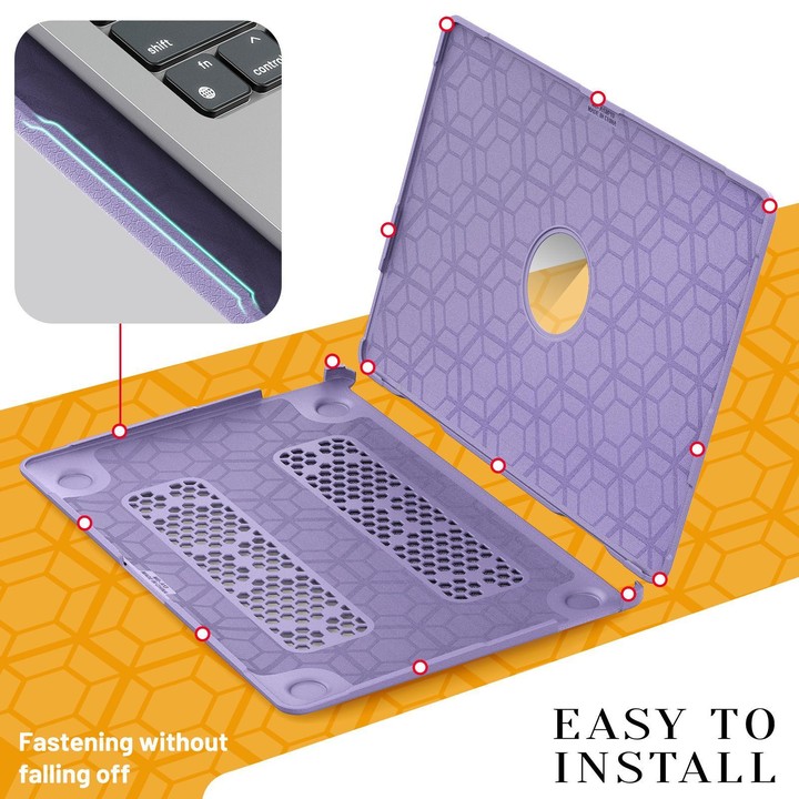 For MacBook Air 13.3 inch A2337 Fabric Texture Pro Magnetic Holder Laptop Protective Case(Purple)