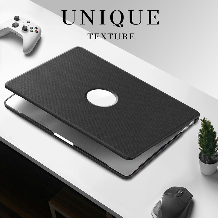 For MacBook Pro 13.3 inch A2289 / A2251 Fabric Texture Pro Magnetic Holder Laptop Protective Case(Black)