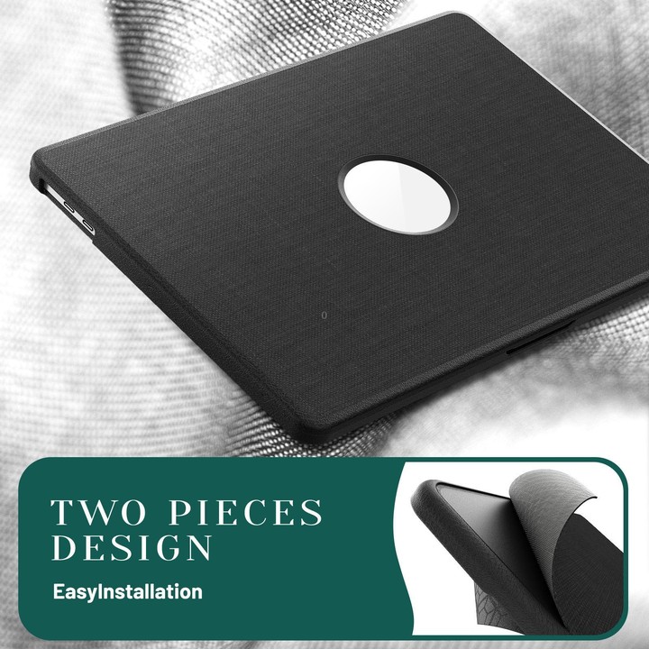 For MacBook Pro 13.3 inch A2289 / A2251 Fabric Texture Pro Magnetic Holder Laptop Protective Case(Black)
