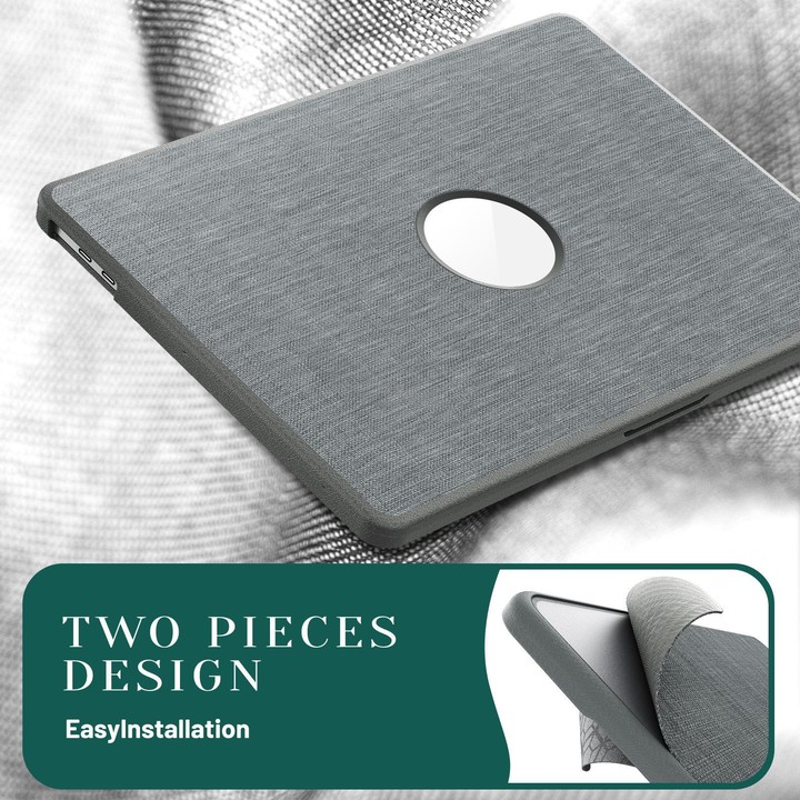 For MacBook Pro 13.3 inch A2289 / A2251 Fabric Texture Pro Magnetic Holder Laptop Protective Case(Grey)