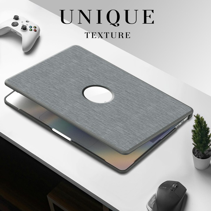For MacBook Pro 13.3 inch A2289 / A2251 Fabric Texture Pro Magnetic Holder Laptop Protective Case(Grey)