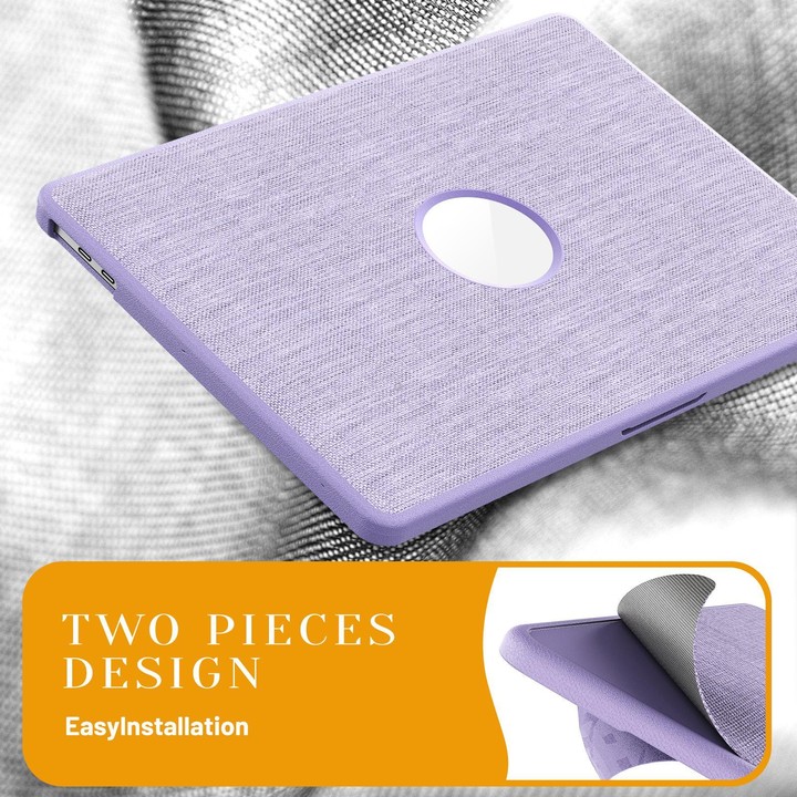 For MacBook Pro 13.3 inch A2289 / A2251 Fabric Texture Pro Magnetic Holder Laptop Protective Case(Purple)