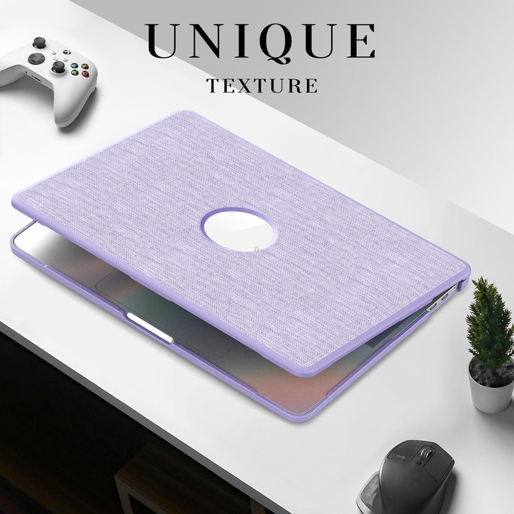 For MacBook Pro 13.3 inch A2289 / A2251 Fabric Texture Pro Magnetic Holder Laptop Protective Case(Purple)
