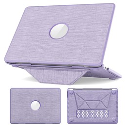 For MacBook Pro 13.3 inch A2289 / A2251 Fabric Texture Pro Magnetic Holder Laptop Protective Case(Purple)