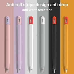 For Apple Pencil Pro / 2 XDcase Contrast Color Silicone Protective Stylus Pen Case(Pink)