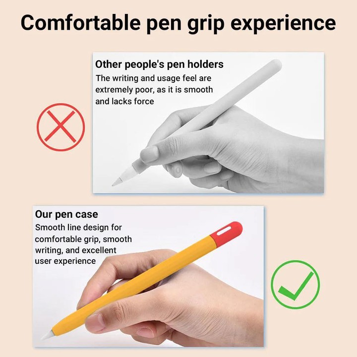 For Apple Pencil Pro / 2 XDcase Contrast Color Silicone Protective Stylus Pen Case(Orange)