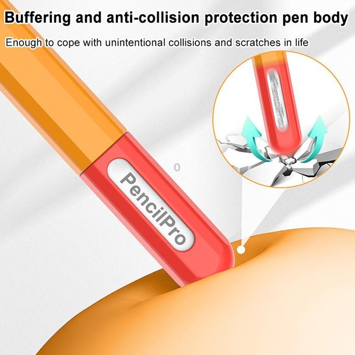 For Apple Pencil Pro / 2 XDcase Contrast Color Silicone Protective Stylus Pen Case(Orange)