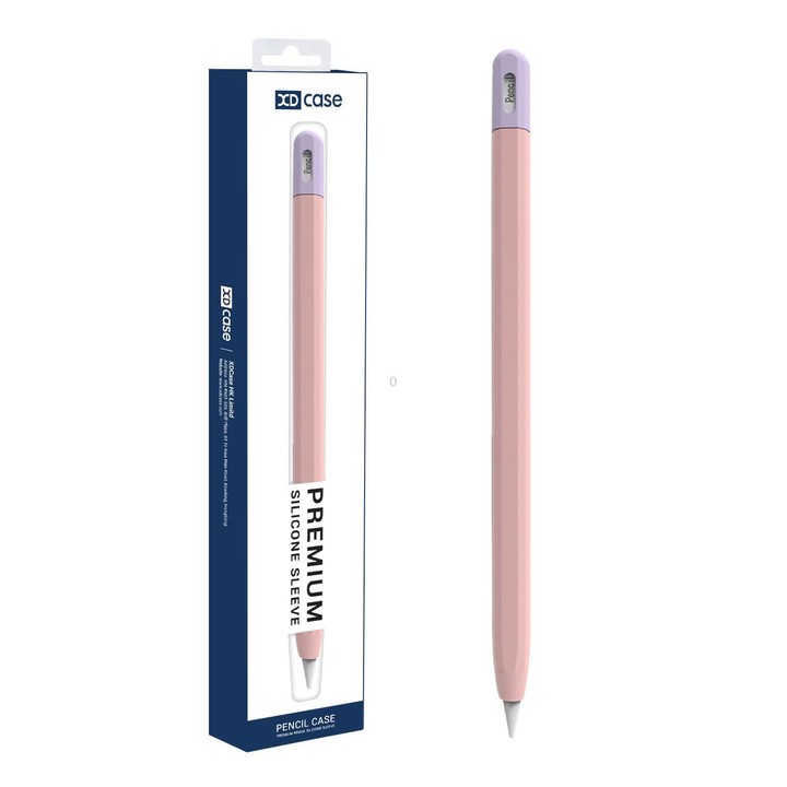 For Apple Pencil USB-C / 3 XDcase Contrast Color Silicone Protective Stylus Pen Case(Pink)