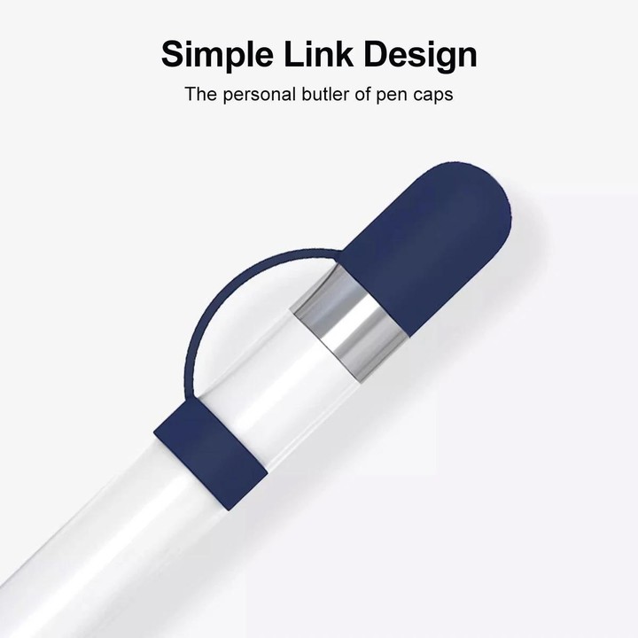 XDcase 4 in 1 Anti-lost Silicone Protective Cover Set For Apple Pencil 1(Blue)